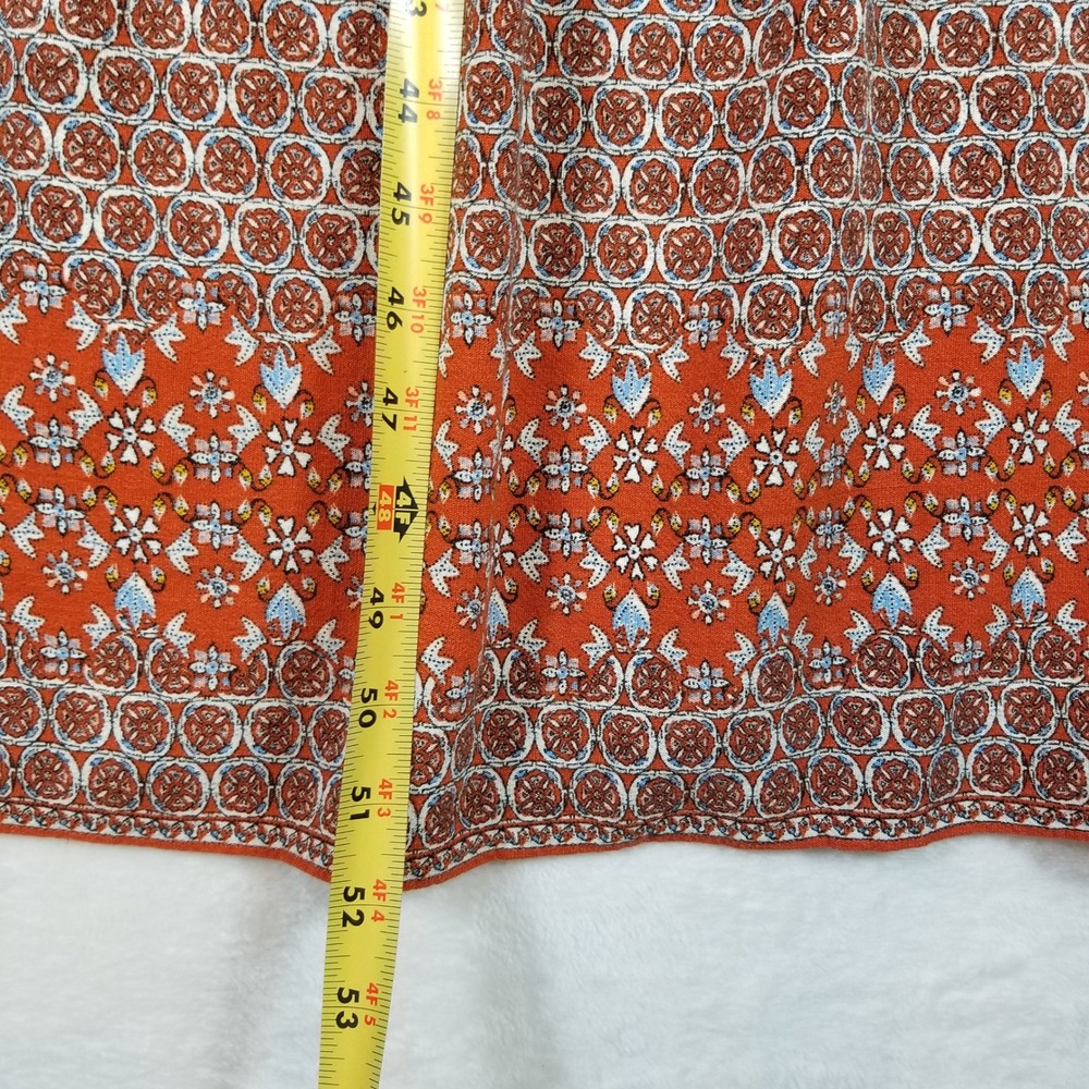 Max Studio Rust Brown Printed Tie-Neck Maxi Dress - Picture 8 of 9